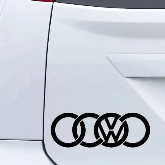 Audi z VW logotipom nalepka za avto
