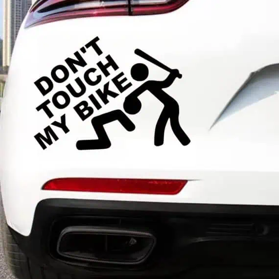 Avto nalepka Don’t touch my bike
