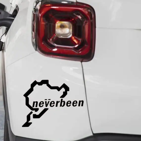 Avto nalepka Neverbeen v slogu Nürburgringa