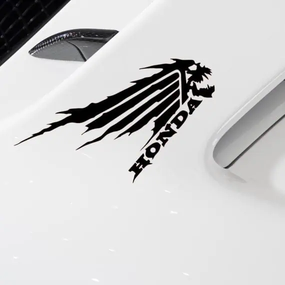 Avto nalepka lobanja v ognju z napisom HONDA