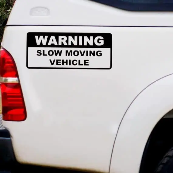 Avto nalepke WARNING Slow Vehicle Moving