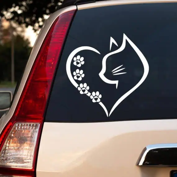 Cat heart nalepke za avtomobile
