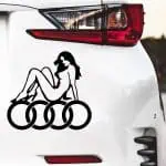 Nalepka Audi logo na katerem je punca