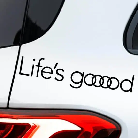 Nalepka Audi z napisom Life is Good
