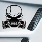Nalepka Lobanja z gasmasko in AUDI logotom