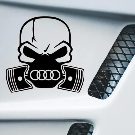 Nalepka Lobanja z gasmasko in AUDI logotom