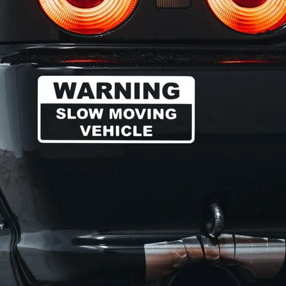 Nalepka WARNING Slow Vehicle Moving za avto
