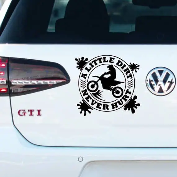 Nalepka motocross A little dirt never hurt za avto