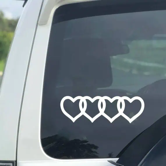 Nalepka za avto AUDI srca