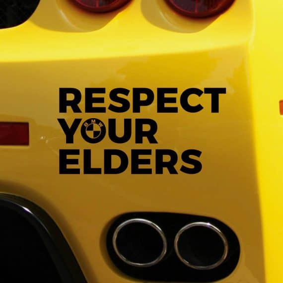 Nalepka za avto BMW Respect your elders
