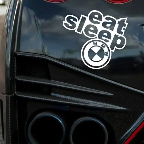 Nalepka za avto BMW eat sleep