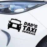 Nalepka za avto Dads Taxi Service