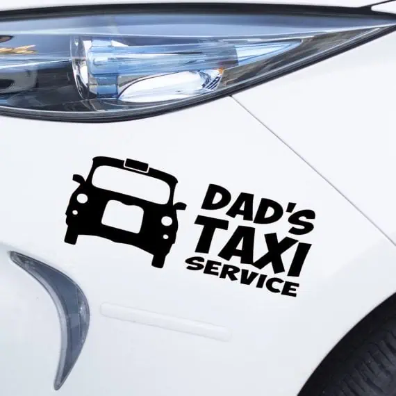 Nalepka za avto Dads Taxi Service