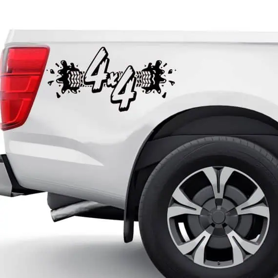 Nalepka za avto OFF ROAD 4x4 s sledovi gum