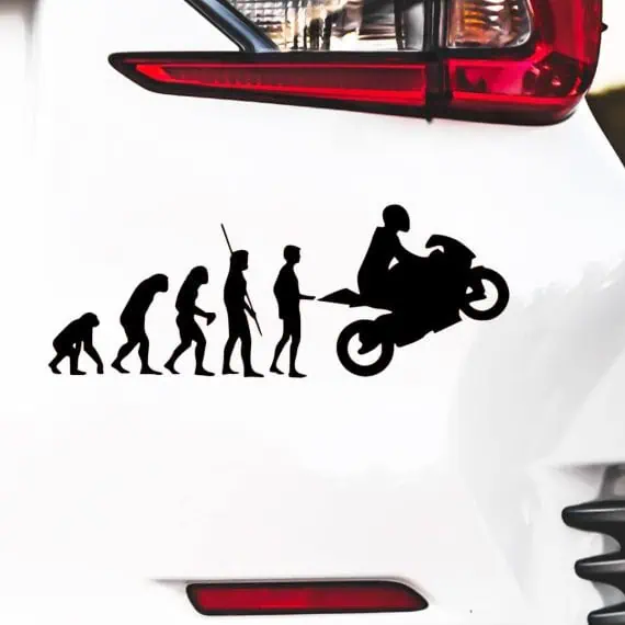 Nalepka za avto evolucija motorista