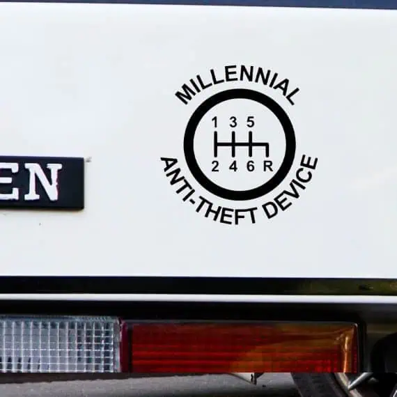 Nalepka za avtomobil Millennial Anti-Theft Device