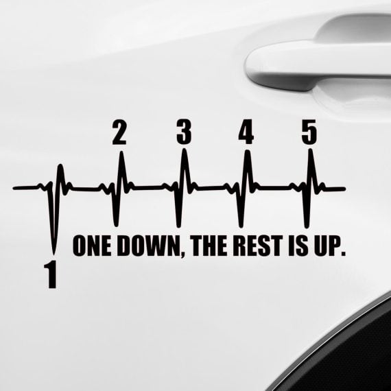 Nalepka za motoriste One down, the rest is up.