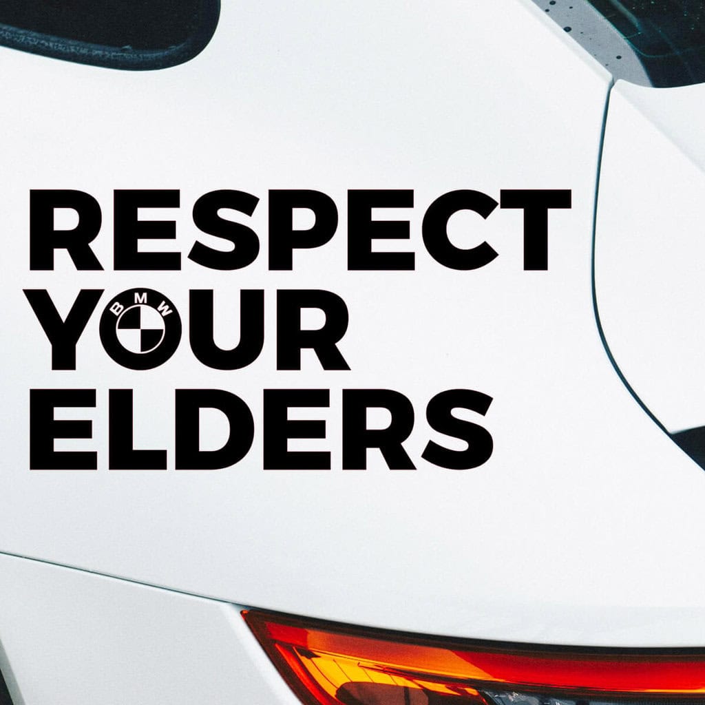Nalepka BMW Respect your elders - Gogashop