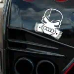 Nalepke za avto Lobanja z gasmasko in AUDI logotom