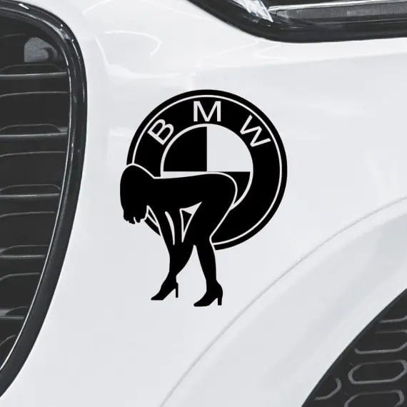 Nalepke za avto logo BMW z vročo žensko