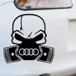 Nalepke za avtomobile Lobanja z gasmasko in AUDI logotom