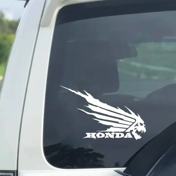 Nalepke za avtomobile in motoriste lobanja v ognju z napisom HONDA