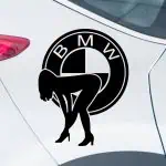 Nalepke za avtomobile logo BMW z vročo žensko