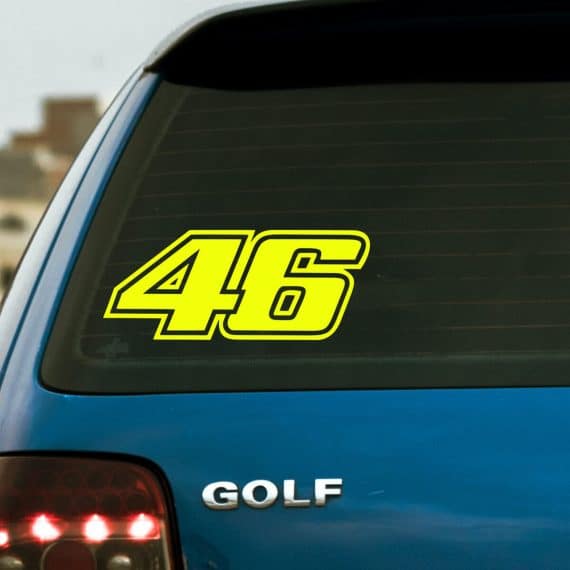 Štartna številka valentino rossi 46 nalepka za avto
