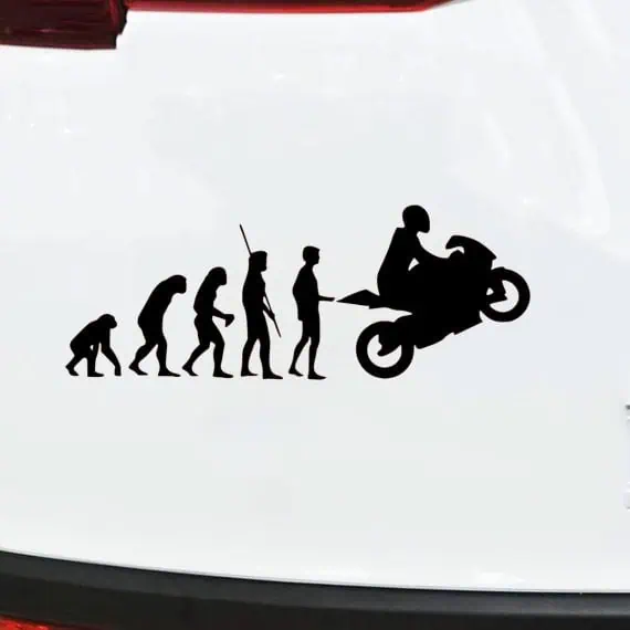 avto nalepka evolucija motorista