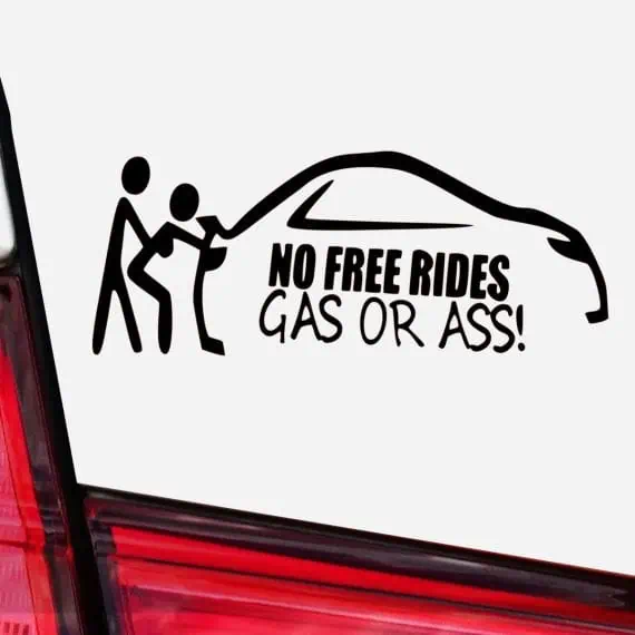 Nalepka No free rides – gass or ass