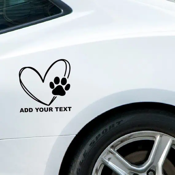 tačka za avtomobile s srcem nalepka
