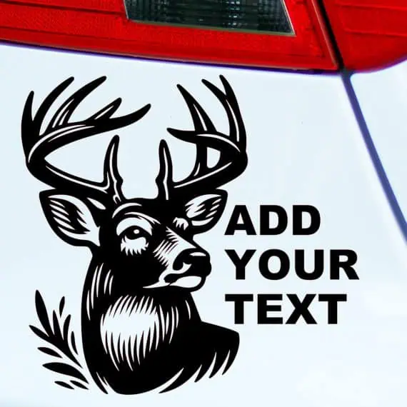 Avto nalepka jelen in personaliziran napis
