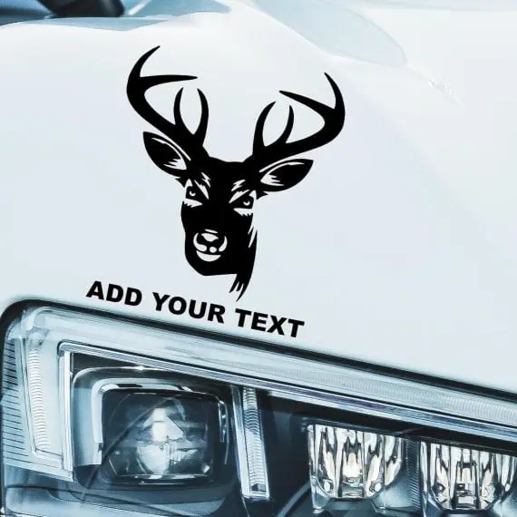 Lovska nalepka jelenova glava z rogovi