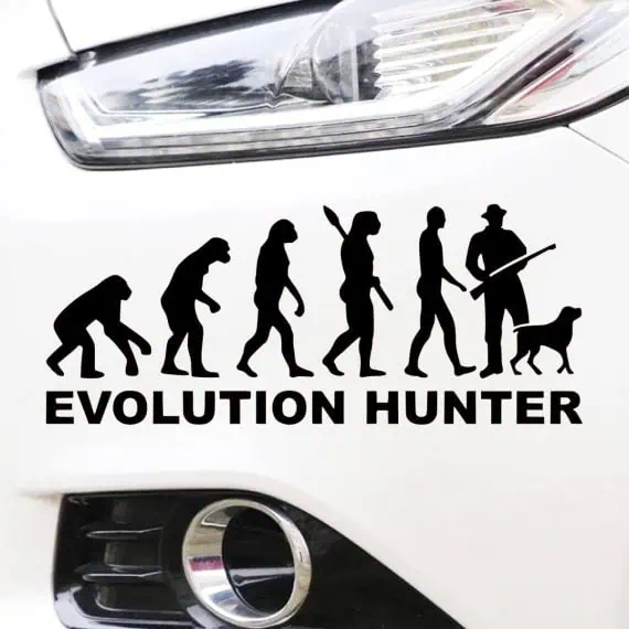Lovska nalepka za avtomobile evolucija lovcev