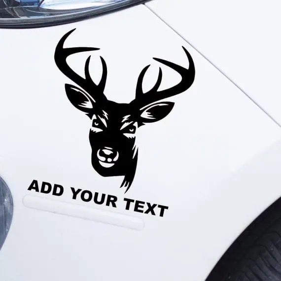 Lovske nalepke jelenova glava z rogovi