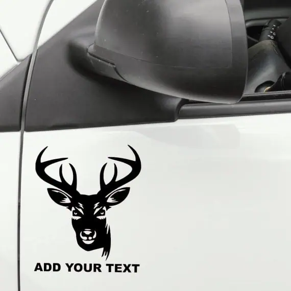 Lovske nalepke za avto jelenova glava z rogovi