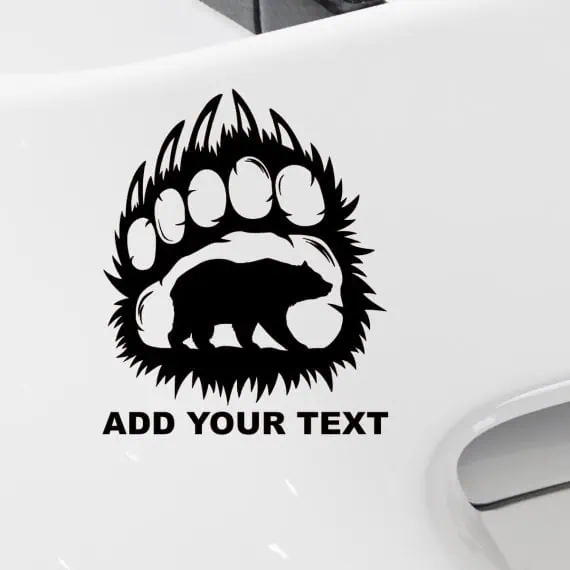 Medvedja taca nalepka za lovce