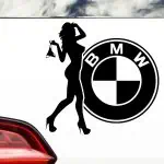 Nalepka BMW logo in ženska s tangicami