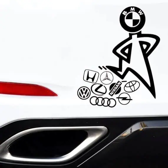 Nalepka BMW nad vsemi za avtomobile