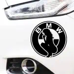 Nalepka Logo BWM in prelepa ženska