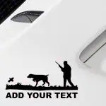 Nalepka Lovec s puško in psom