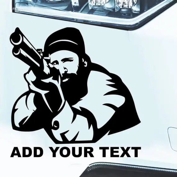 Nalepka Lovec s puško za avtomobile