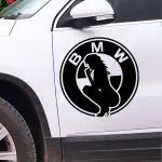 Nalepka za avto Logo BWM in prelepa ženska