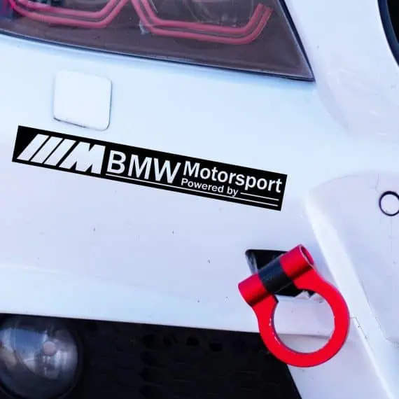 Nalepka za avtomobil powered by BMW Motorsport