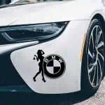 Nalepka za avtomobile BMW logo in ženska s tangicami