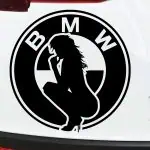Nalepka za avtomobile Logo BWM in prelepa ženska