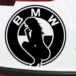 Nalepka za avtomobile Logo BWM in prelepa ženska