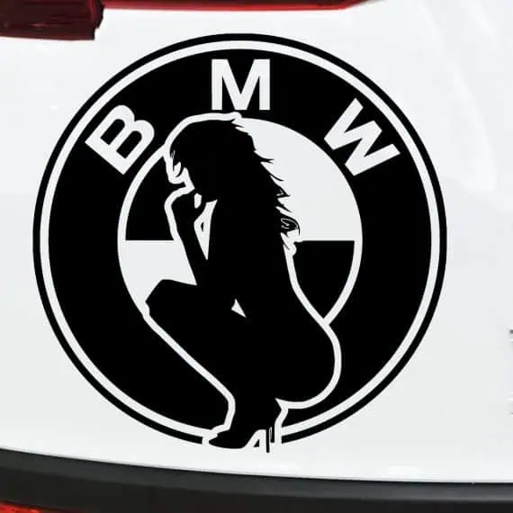 Nalepka za avtomobile Logo BWM in prelepa ženska