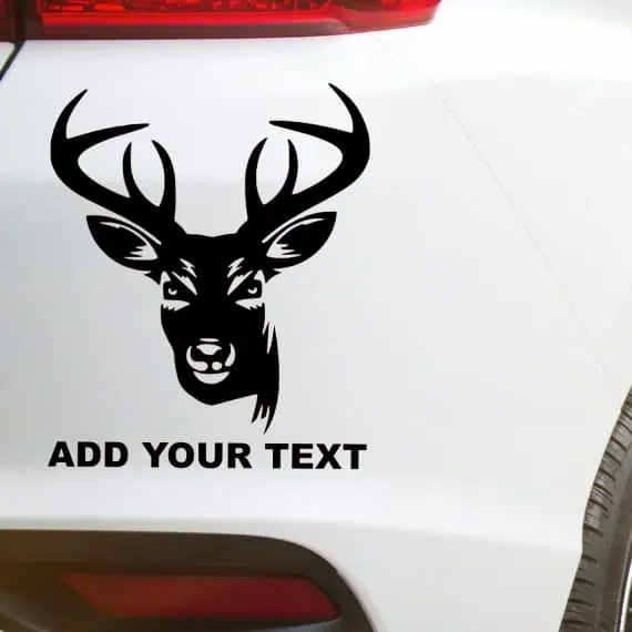avto Lovska nalepka jelenova glava z rogovi