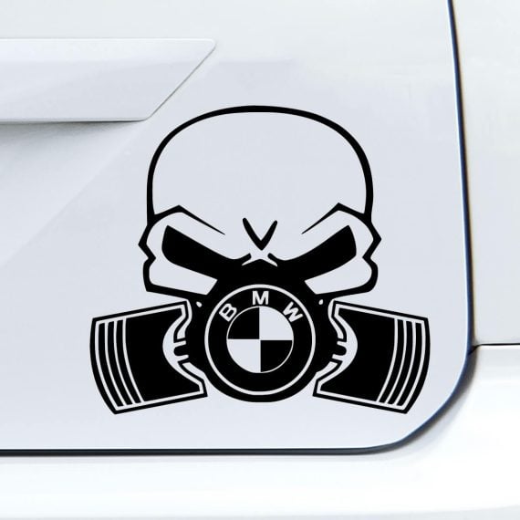 avto Nalepka BMW lobanja s plinsko masko